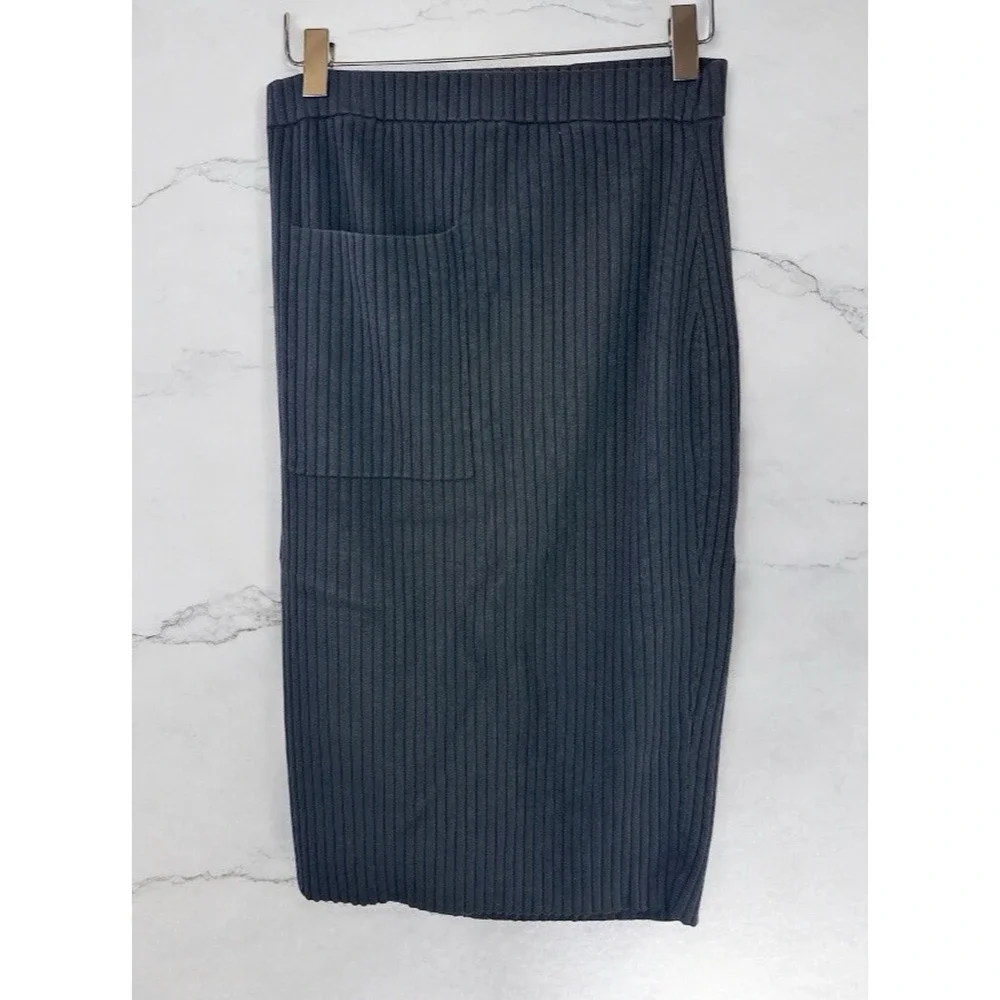 Universal Standard Ribbed Knit Patch Pocket Pencil Skirt Black M Plus Size 18 20 - Picture 11 of 11